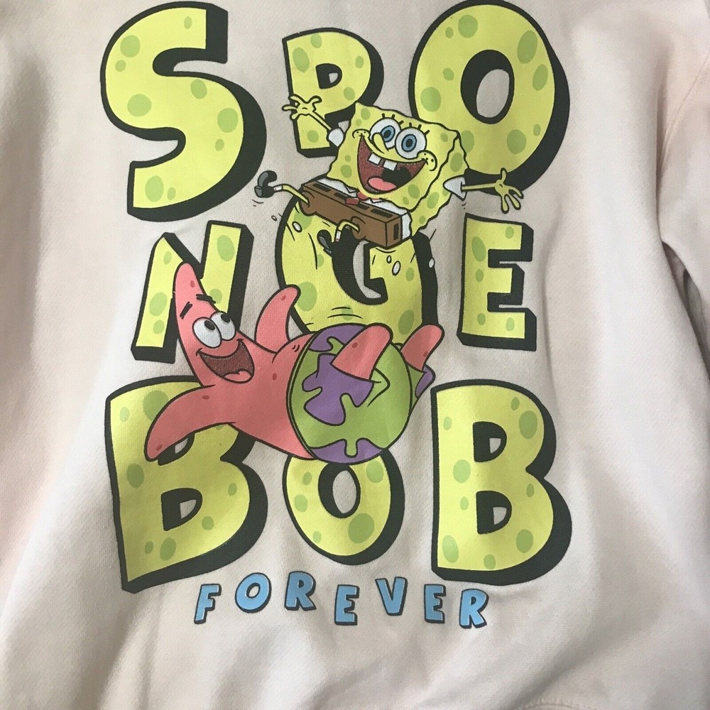 Nickelodeon Spongebob Forever Hoodie Size M Patrick Star Sleeve Peach 2021